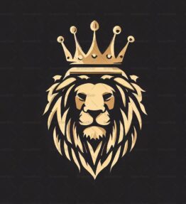 Majestätischer Löwe und Krone